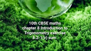 10th CBSE maths chapter 8 Introduction to Trigonometry exercise 821v sum [upl. by Stutsman656]