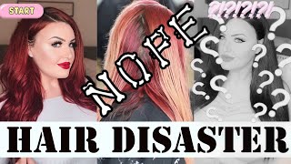 HAIR DISASTER  Getting Rid of Permanent Red Hair Dye Color [upl. by Aiynot]