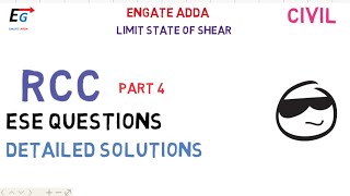 RCC  ESE Solutions  Part 4  Limit state of shear [upl. by Ailb]