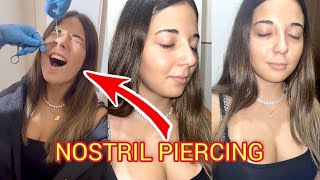 NOSTRIL PIERCING  NOSE PIERCING dont do it AT HOME TUTORIAL amp PROCEDURE [upl. by Salas495]