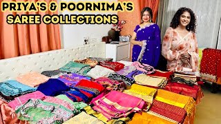 Priya’s amp Poornima’s Saree Collections  Part 1 [upl. by Einnalem161]