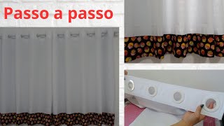 🌟COMO FAZER CORTINA DE COZINHA COM ILHÓS [upl. by Adidnac898]