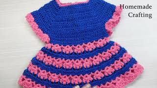 Crochet 6 months old Baby Woolen Frock [upl. by Arria199]