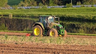 John Deere 6120m AutoPowr mit Starfire 7000 GPS Empfänger und Howard Fräse WinterbegrünungsSturz [upl. by Novla]