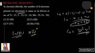 In chromyl chloride the number of delectrons present on chromium is same as in [upl. by Marks]