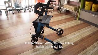 EQUMED Rollator Walker  4 Wheel Rollator  Mobility Aid for Adult Senior Elderly amp Handicap [upl. by Deadman]