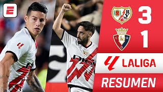 RAYO VALLECANO selló contundente triunfo ante OSASUNA con debut de JAMES RODRÍGUEZ  La Liga [upl. by Ursula]