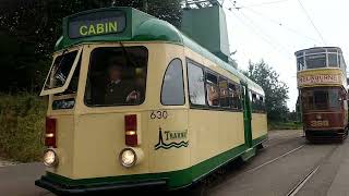 Blackpool Tram 630 leaving Townend at Crich Tramway [upl. by Katzen]