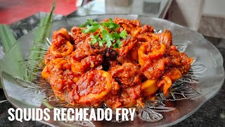 Squids Recheado Fry  Goan squids recipe  Goan masala squids  Calamari Recheado masala fry  Goan [upl. by Erdnaed]