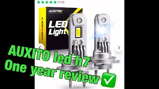 AUXITO led h7 bulbs one year review The best LED headlight bulbs for the price [upl. by Dorita208]