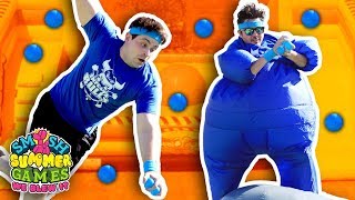 INFLATABLE WIPEOUT CHALLENGE Smosh Summer Games [upl. by Teirrah552]