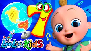 Seven Continents  Preschool Nursery Rhymes for Kids  SingAlong Kids Songs by LooLoo Kids [upl. by Carmon]