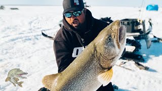 Ice fishing for REALLY BIG Lake Trout Incredible underwater footage PB on ICE [upl. by Otilia276]