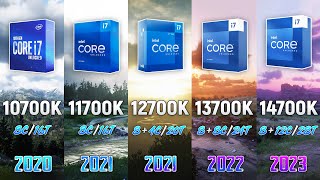 i7 10700K vs i7 11700K vs i7 12700K vs i7 13700K vs i7 14700K  5 Gen Difference [upl. by Vanny772]