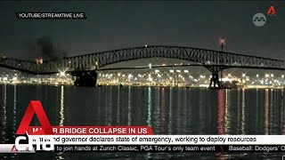 Bridge in Baltimore collapses after being struck by Singaporeflagged ship [upl. by Ericka456]