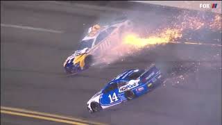 Chase Briscoe and Quin Houff Crash  2021 Daytona 500 [upl. by Dorothy]