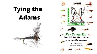 Fly Tying the Adams Dry Fly  Hareline Fly Tying Material Kit [upl. by Mis17]