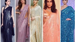 Designer Latest Sequin Saree  Sequin fashion is backBollywood sequin saree Stylish sequin saree [upl. by Caiaphas]