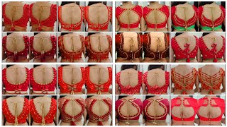 ❣️Red colour blouse designs matching sleeves 2024New trending blouse back neck designsBlouse design [upl. by Mapel]