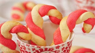 Candy Cane Cookies Classic Version  Joyofbakingcom [upl. by Ellehsad]