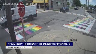 Community leaders to fix Nashvilles rainbow crosswalk [upl. by Joshi]