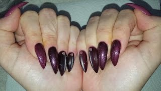 From Vintage Pink To Rawr Cat Eye Nails ❤️ Pointy Almond Acrylic Nails [upl. by Eran]