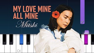 Mitski  My Love Mine All Mine Piano tutorial [upl. by Dualc]