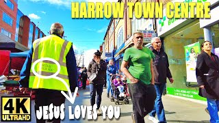 HARROW TOWN CENTRE walking tour  London walk 4K [upl. by Averell]