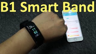 B1 Wearfit App 096quot color screen heart rate blood pressure smart bracelet [upl. by Kerrin]