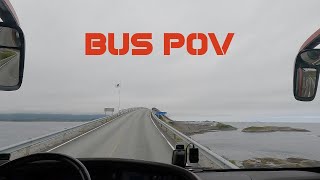 POV bus driving in Norway  Fv 64  Atlantic Ocean Road to Molde [upl. by Notgnirra]