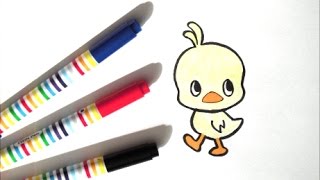 ２０１７年は酉年 ひよこちゃんの描き方 年賀状イラスト 鳥キャラクター how to draw bird 그림 [upl. by Pegg]