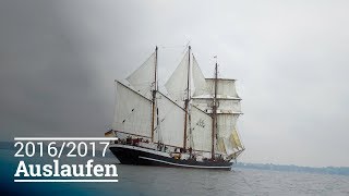 Klassenzimmer unter Segeln 20162017 Auslaufen Kiel 4K [upl. by Garate]