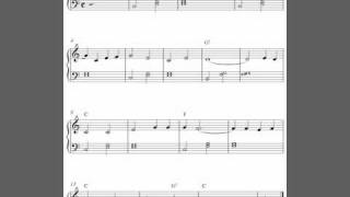 When The Saints Go Marching In easy free piano sheet music score [upl. by Nevek]