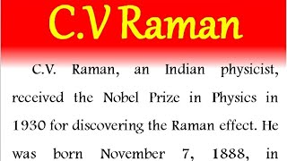 C V Raman biography in English 2024 biography of c v Raman in English sir c v Raman essay in English [upl. by Fogarty]