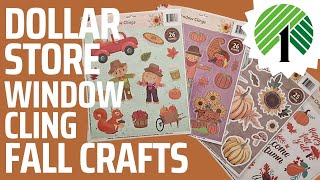 Dollar Tree Crafts made with Fall Window Clings  NEW for 2023 [upl. by Atsuj572]