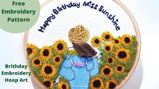 Perfect Birthday Girl Embroidery Hoop Art with Beads  Super Creative Hoop Art Embroidery Tutorial [upl. by Nerdna]