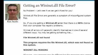 Wininetdllcom  Wininetdll Missing Error Fix [upl. by Natam]