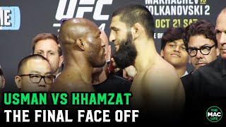 Kamaru Usman vs Khamzat Chimaev Intense Final Face Off  UFC 294 [upl. by Mackintosh139]