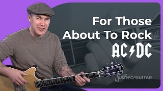 For Those About To Rock Guitar Lesson  ACDC  Malcolm Angus [upl. by Ileak]