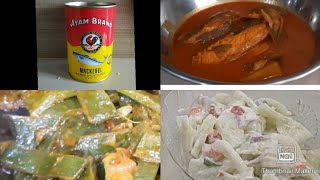 Canned Sardine Curry Malaysian Indian Style Side dish Avarakkai perattal and Cucumber Raita [upl. by Ynnaffit926]