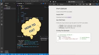 How to Fix quotPHP ERROR Could not find PHP executablequot  How to run PHP with Live Server in VS Code [upl. by Aihsad57]