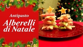 Alberelli di Natale  Antipasto di Natale con pane per tramezzini  Ricette di Natale [upl. by Imelida]