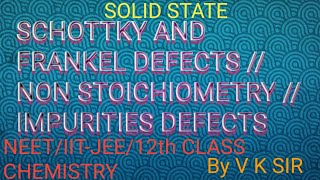 schottky defects frenkel defects  Non stoichiometry defects and impurity defects with example [upl. by Ariew933]