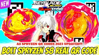 BOLT SPRYZEN S8 QR CODE 2023 ALL SPRYZEN QR CODES UPDATED  BEYBLADE BURST QUADSTRIKE APP [upl. by Eizdnil]