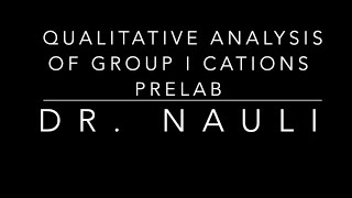 Qualitative Analysis of Group I Cations [upl. by Doti]