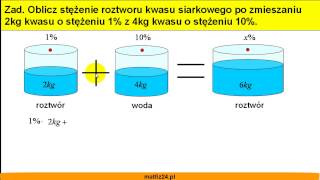 Mieszanie roztworów procentowych  Zadanie 6  Matfiz24pl [upl. by Adnalro581]