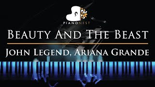 Ariana Grande amp John Legend  Beauty and the Beast  Piano Karaoke  Sing Along Cover with Lyrics [upl. by Idyh254]