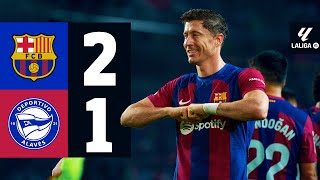 FC BARCELONA 2 vs 1 ALAVES  LALIGA 202324 MD13 [upl. by Epolulot]