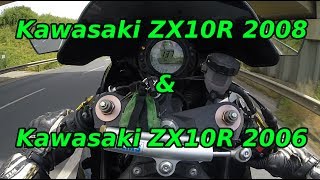 Vergleich Kawasaki ZX10R 2008 amp ZX10R 2006  Motovlog 30  GoPro [upl. by Eigroeg29]