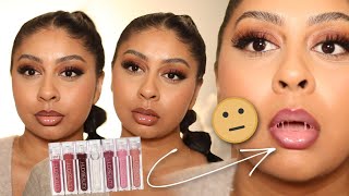 NEW HUDA BEAUTY FAUX FILLER LIP GLOSSES  LIP SWATCHES [upl. by Vezza]